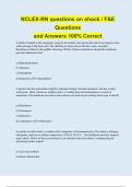 NCLEX-RN questions on shock / F&E Questions  and Answers 100% Correct