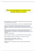  Revenue Management questions and answers latest top score.