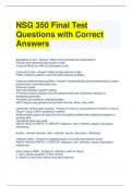 NSG 350 Final Test Questions with Correct Answers