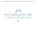 OHIO PT LAWS AND RULES, PHYSICAL THERAPY JURISPRUDENCE COMPLETE QUESTIONS AND ANSWERS 100% VERIFIED 2024 | RATED A+