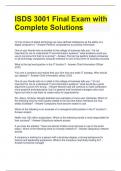 Bundle For ISDS 3001 Exam Questions with Correct Answers