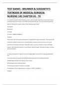 TEST BANKS - BRUNNER & SUDDARTH'S TEXTBOOK OF MEDICAL-SURGICAL NURSING 14E CHAPTER 65 - 70 