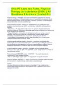 Ohio PT Laws and Rules, Physical Therapy Jurisprudence (2024) || All Questions & Answers (Graded A+)