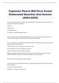 Capstone Pharm Mid-Term Exam|  Elaborated Question And Answer  (2024-2025)