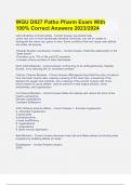 WGU D027 Patho Pharm Exam With 100% Correct Answers 2023/2024 100% GUARANTEED PASS