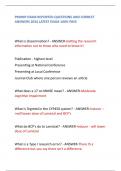 PMHNP EXAM REPORTED QUESTIONS AND CORRECT  ANSWERS 2024 LATEST EXAM 100% PASS  What is dissemination? - ANSWER-Getting the research  information out to those who need to know it! Publication - highest level Presenting at National Conference Presenting at 