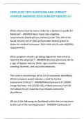 CRRN POST TEST QUESTIONS AND CORRECT  VERIFIED ANSWERS 2024|ALREADY GRADED A+ What criteria must be met in order for a patient to qualify for  Medicaid? - ANSWER-Must meet state eligibility  requirements (Medicaid was initiated under Title XIX of the  Soc