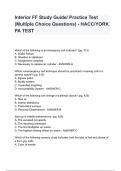 Interior FF Study Guide/ Practice Test (Multiple Choice Questions and answers ) - HACC/YORK PA TEST