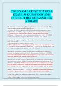 CDA EXAM LATEST 2023 REAL EXAM 150 QUESTIONS AND CORRECT REVISED ANSWERS A GRADE