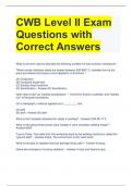 CWB Level II Exam Questions with Correct Answers