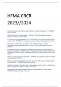 2024 HFMA CRCR (QUESTIONS AND ANSWERS)