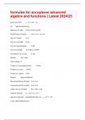 formulas for accuplacer advanced algebra and functions | Latest 2024/25