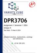 DPR3706 Assignment 1 (DETAILED ANSWERS) Semester 1 2024 - DISTINCTION GUARANTEED 