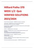 UPDATED Hilliard Patho 370 WEEK 1/2 Quiz VERIFIED SOLUTIONS 2023/2024