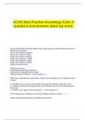   ACAS Best Practice Knowledge Exam 5 questions and answers latest top score.