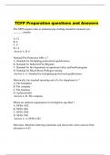 TCFP Preparation questions and Answers EXAM QUESTIONS &ANSWERS GRADED A+