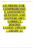 ATI PREDICTOR  COMPREHENSIV E ASSESSMENT  QUESTION AND  ANSWERS 100%  CORRECT  2024/2025 LATEST UPDATE  …GRADE A+ 