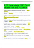 PCE Neurology 2023 Exam Questions and Answers