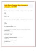 NAB Exam Review Questions and  answers, rated A+/  Examinable predictor paper, APPROVED/