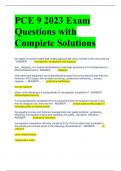 PCE 9 2023 Exam Questions with Complete Solutions