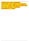 COMPLETE ATI RN LEADERSHIP  PROCTORED TEST BANK 2019 VERSION 1, 2,3,4,5 & 6 WITH VERIFIED 420QUESTIONS  ALL WITH CORRECT ANSWERS) GUARANTEE A+ SCORE