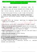 WGU C168 CRITICAL THINKING AND LOGIC FINAL EXAM PRE ASSESSMENT 2022/2023 1 / 10 1. What is critical thinking?: An intellectual model for understanding issues and forming reasonable and informed views on them. Involves analyzing, evaluating, and improving 