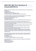 ISDS 3001 Mid Term Questions & Answers(RATED A)