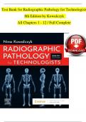 Radiographic Pathology for Technologists, 8th Edition TEST BANK by Kowalczyk, Verified Chapters 1 - 12, Complete Newest Version