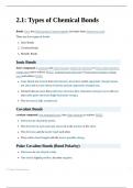 AP Chemistry: Types of Chemical Bonds