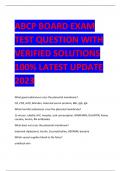 ABCP BOARD EXAM TEST QUESTION WITH VERIFIED SOLUTIONS 100% LATEST UPDATE 2023