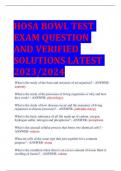 UPDATED HOSA BOWL TEST EXAM QUESTION AND VERIFIED SOLUTIONS LATEST 2024