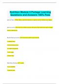 Nutrition Module 5 Portage Learning Questions and Answers 100% Pass