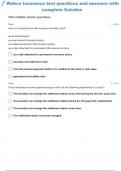 WEBCE INSURANCE TEST QUESTIONS 7 ANSWERS WITH COMPLETE SOLUTIONS  