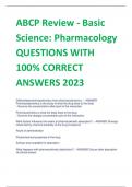 ABCP Review - Basic Science: Pharmacology QUESTIONS WITH 100% CORRECT ANSWERS 2023