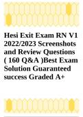 Hesi Exit Exam RN V1 2022/2023 Screenshots and Review Questions ( 160 Q&A )Best Exam Solution Gu