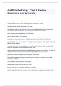 AAMI Embalming 1 Test 2 Review Questions and Answers