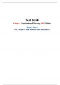 Foundations of Nursing 9th Edition Cooper Test Bank, Question And Answers, Secure HIGHSCORE 