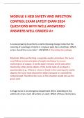 MODULE 6 HESI SAFETY AND INFECTION CONTROL EXAM LATEST EXAM 2024 QUESTIONS WITH WELL ANSWERED ANSWERS WELL GRADED A+   