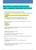 BEST REVIEW MSN FNP 593 WEEK 8 FINAL EXAM  100% VERIFIED ANSWERS 2024/2025