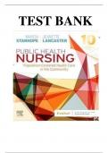 Test bank public health nursing population centered health care 10th edition / All chapters Complete / 2024 Rated A+