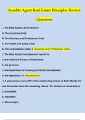 Aceable Agent Real Estate Principles Review Questions and Answers (2024 / 2025) (Verified Answers)