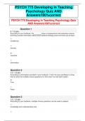 PSYCH 775 Developing in Teaching Psychology Quiz AND Answers100%correcT