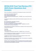 LATEST HR BLOCK Final Test Review (ITC 2024) Exam Questions And Answers