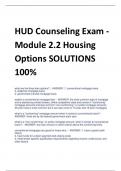 HUD Counseling Exam - Module 2.2 Housing Options EXAM WITH  SOLUTIONS 100%