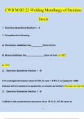 CWB MOD 22 Welding Metallurgy of Stainless Steels Questions and Answers (2024 / 2025) (Verified Answers)