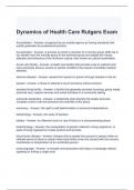 Dynamics of Health Care Rutgers Exam with 100% correct Answers