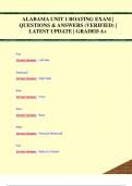 ALABAMA UNIT 1 BOATING EXAM |  QUESTIONS & ANSWERS (VERIFIED) |  LATEST UPDATE | GRADED A+ALABAMA UNIT 1 BOATING EXAM |  QUESTIONS & ANSWERS (VERIFIED) |  LATEST UPDATE | GRADED A+