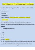 NATE Exam Air Conditioning and Heat Pumps Questions and Answers (2024 / 2025) (Verified Answers)