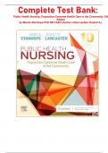    Complete Test Bank:  Public Health Nursing: Population-Centered Health Care in the Community 10th Edition by Marcia Stanhope PhD RN FAAN (Author) latest update Graded A+.     