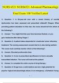 NURS 6521NURS6521 Advanced Pharmacology Final Exam 100% Verified Latest 2024 - Walden University